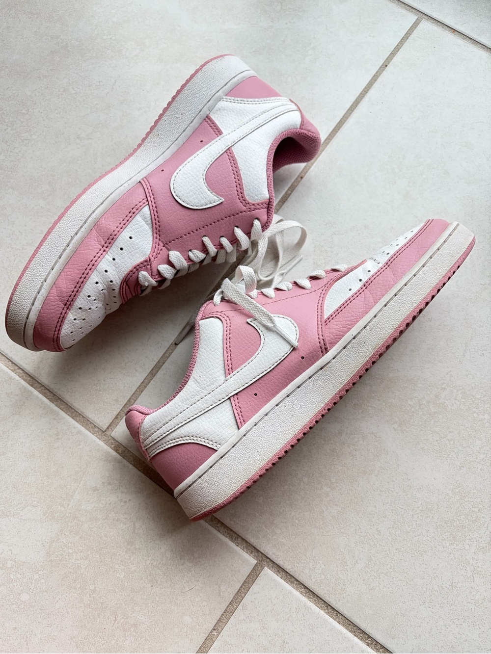 Nike Women's Court Vision Low Next Nature in Pink/White - Picture 2 of 7